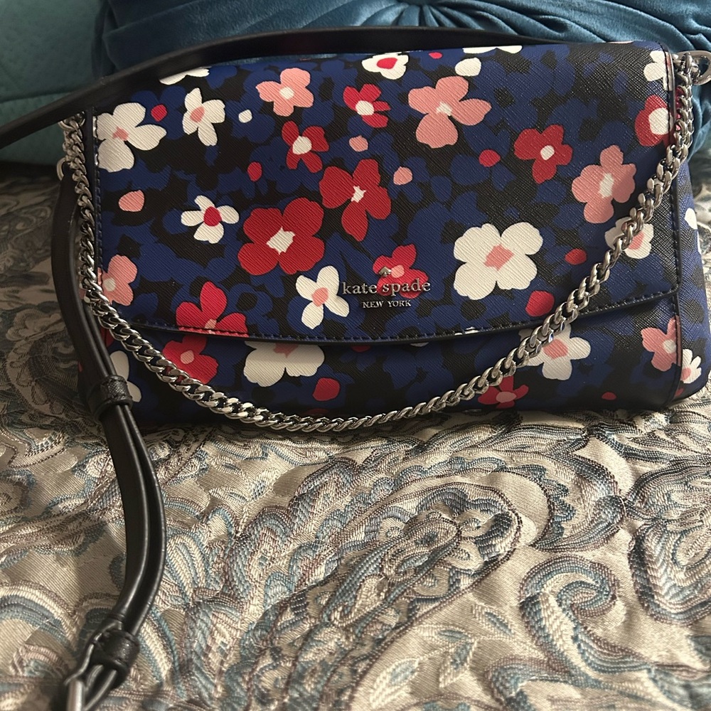 Kate Spade Floral Crossbody Bag - Blue and Red